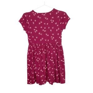 Cat & Jack Maroon Pink Floral Dress Large 10/12